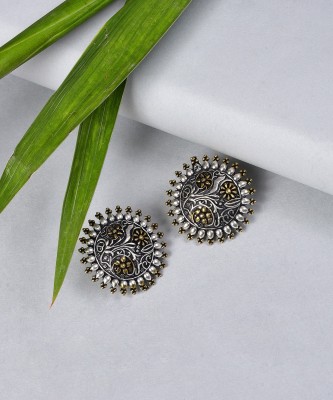 SOHI Silver Plated Designer Earrings Brass Stud Earring