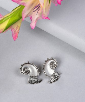 SOHI Silver Plated Designer Earrings Brass Stud Earring