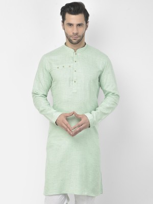 DEYANN Men Woven Design Straight Kurta(Light Green)