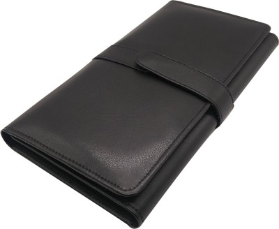Essart Synthetic Fabric Check Book Holder(Set Of 1, Black)
