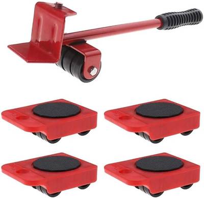VSA Heavy Furniture Moving System Lifter Kit with 4 Slider, Roller Move Tools, (Red) Appliance Furniture Caster