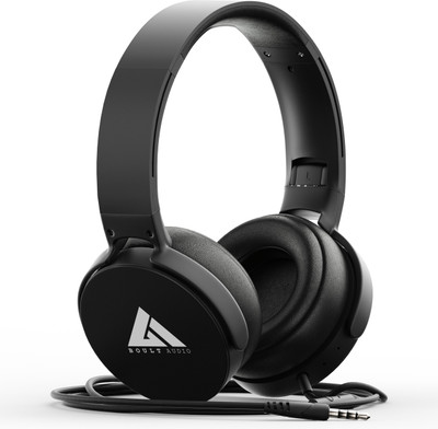 Boult Audio Bass Bud Q2 with40mm Drivers,Punchy Deep Bass,Lightweight,Protein leather Padded Wired Headset