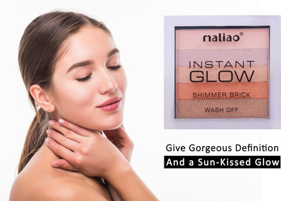 maliao Highlighter Instant glow shimmer Brick Palette for women and girls face makeup Highlighter(multi 04)