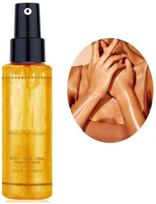 Latixmat Face and Body Translucent Crystal Shimmer Highlighter For All Skin Type Highlighter(GOLD)