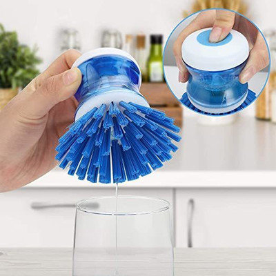 Hk Group Kitchen Cleaning Brush For Sink Plastic Wet and Dry Brush(Multicolor)