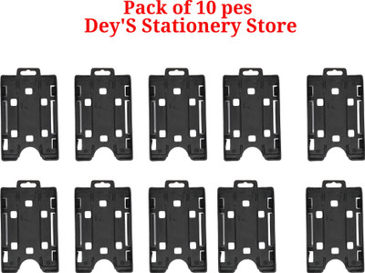 Dey 's stationery store Plastic ID Badge Holder(Pack of 10)