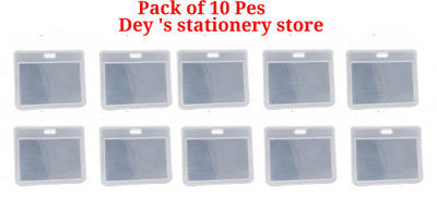 Dey 's stationery store Plastic ID Badge Holder(Pack of 10)