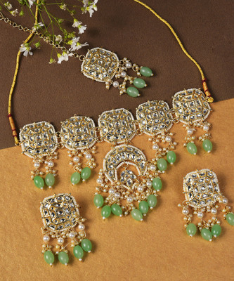 SOHI Alloy Gold-plated Green Jewellery Set(Pack of 1)
