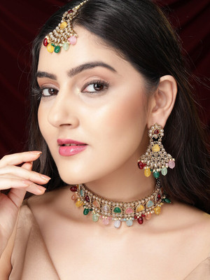 RUBANS Alloy Gold-plated Multicolor Jewellery Set(Pack of 1)