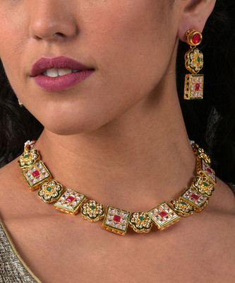 SOHI Alloy Gold-plated Multicolor Jewellery Set(Pack of 2)