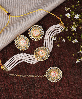SOHI Alloy Gold-plated White Jewellery Set(Pack of 1)