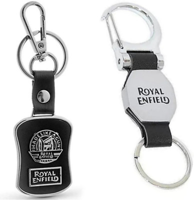 Blue Aura Combo of Leather keychain & Silver hook keychain Key Chain