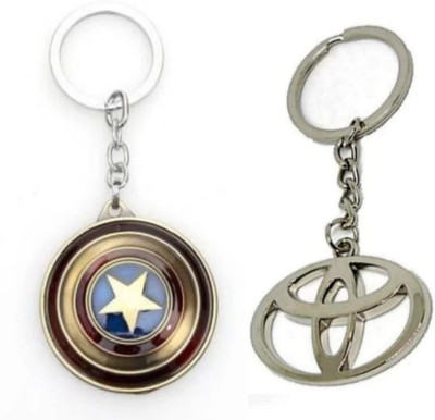JAINSON MARTIN Combo of captain America keychain & Toyota Metal Logo Keychain Key Chain