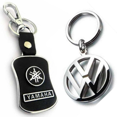 JAINSON MARTIN Combo of Yamaha Leather Keychain & Volkssvagon metal logo keychain Key Chain