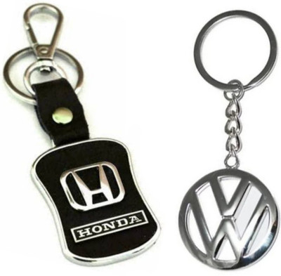 JAINSON MARTIN Combo of Honda Leather Keychain & Volkswagon metal logo keychain Key Chain