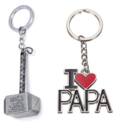 Jainzon Combo Of Thor Silver Hammer And I Love Papa Keychain Key Chain