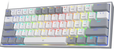 Redragon K617 WHITE Wired USB Handheld Multi-device Keyboard Compatible with Desktop, Laptop, Mac(White)