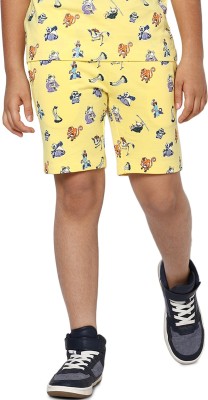Jack & Jones Junior Short For Boys Casual Printed Pure Cotton(Yellow, Pack of 1)