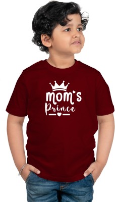 CHOMBOOKA Baby Boys Typography, Printed Cotton Blend Regular T Shirt(Maroon, Pack of 1)