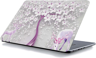 qth FLORAL LAP-2981 VINYL Reusable Laptop Skin Compatible for 15.6 inch(Theme: Spiritual)