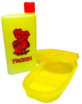 Worricow Yellow Frozen Lunch Box With Frozen Bottle ( Pack Of 2 ) 1 Containers Lunch Box(200 ml, Thermoware)