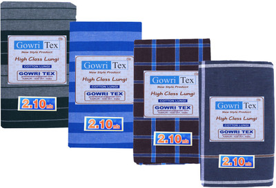 GOWRI TEX Checkered Multicolor Lungi