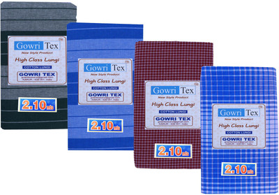 GOWRI TEX Checkered Multicolor Lungi
