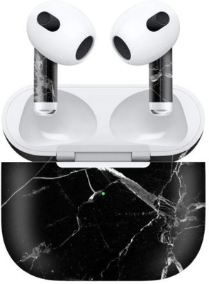Orgic India Airpods Gen 3 Mobile Skin(Black Marble)