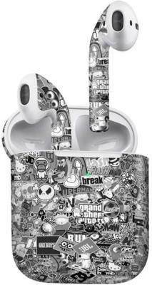 Orgic India Airpods Gen 2 Mobile Skin(Monochrome Sticker Bomb)