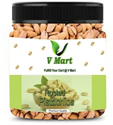 V MART Fresh Whole Roasted Salted Pistachios | Salted Pista With Shell 200gm Pistachios(200 g)