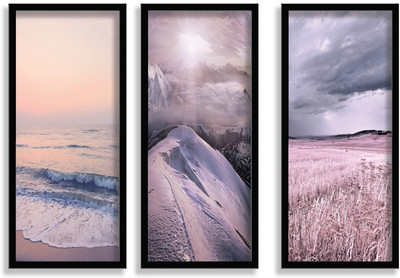 saf Modern Synthetic Framed set of 3 Digital Reprint 16.5 inch x 22.5 inch Painting(With Frame, Pack of 3)