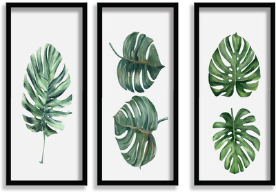 saf Digital Reprint 16.5 inch x 7.5 inch Painting(With Frame, Pack of 3)