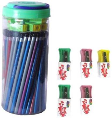 Sloies DOMS C3 Trio-Matic-Tringle Shaped Pencil Jar-(Multicolor) 100 Pencil Pencil