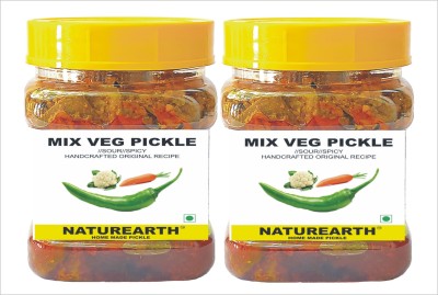 NaturEarth Mix Veg Pickle Combo (2x200G) Maa Ke Hath Ka Mother Made Homemade Achar Mixed Vegetable Pickle(2 x 300 g)