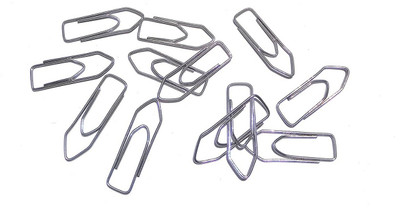 SAHAJANAND ELECTRICALS Stainless Steel Silver Metal, Paper Gem U Clip 26 mm Long Holding Loose Papers Re-usable (Size: 26 mm)  Pins(Set Of 100, Silver)