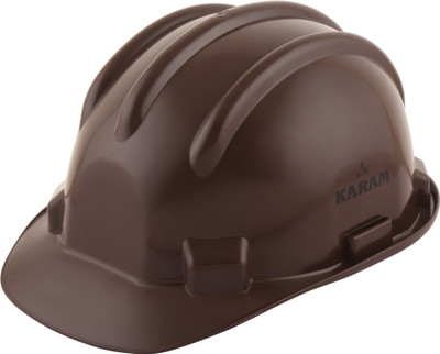 Karam PN 501 Brown Safety Helmet with Adjustable Chin Strap & Manual Type Adjustment Construction Helmet(Size - Regular)