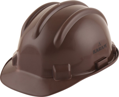 Karam PN521 Brown Safety Helmet with Adjustable Chin Strap & Rachet Type Adjustment Construction Helmet(Size - Regular)