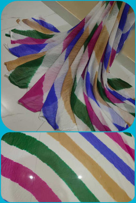 KHATRI AND SONS Color Block Bollywood Chiffon Saree(Green)