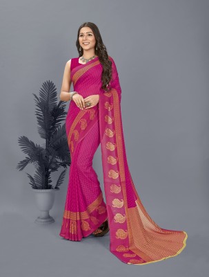 kashvi sarees Printed, Paisley Bollywood Georgette Saree(Pink)