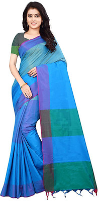 Divastri Color Block Bollywood Art Silk Saree(Blue)