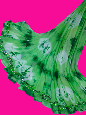 VL SAREES Self Design, Color Block, Digital Print, Hand Painted, Embroidered Bollywood Chiffon Saree(Green)