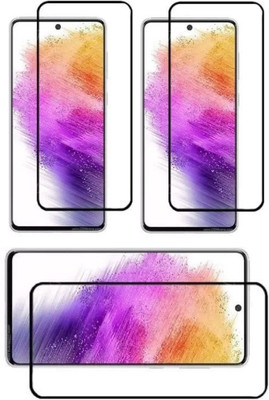 ISAAK Edge To Edge Tempered Glass for Samsung Galaxy A73 5G Edge to Edge, Full Glue, 11D Tempered Glass(Pack of 3)