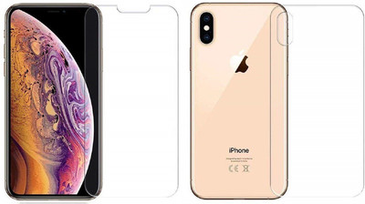 ELEF Front and Back Tempered Glass for Iphone Xs Max Front Transparent Tempered Glass and Back Flexible Guard (Trink)(Pack of 1)