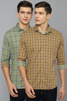 LOUIS PHILIPPE Men Checkered Casual Yellow Shirt