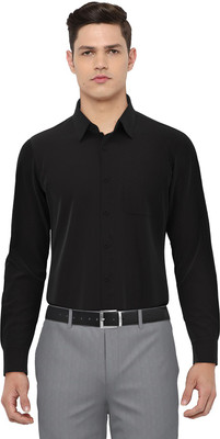 PETER ENGLAND Men Solid Formal Black Shirt