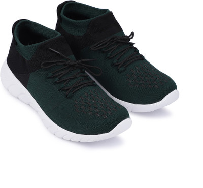 TPENT Running Shoes For Men(Green, Black , 9)