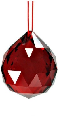 HOUSEOFASTRO 30mm Crystal Glass Red Color Hanging Ball for Feng Shui and Decoration Decorative Showpiece  -  5 cm(Crystal, Red)