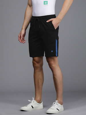 WROGN Solid Men Black Regular Shorts