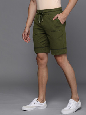 WROGN Solid Men Dark Green Regular Shorts
