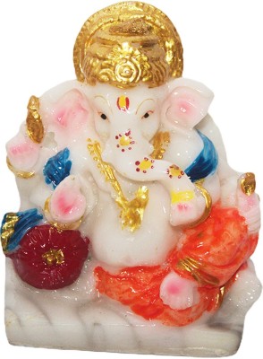 Herbisense Ganesha Idol Polyresin Decorative Showpiece  -  8.5 cm(Polyresin, Multicolor)